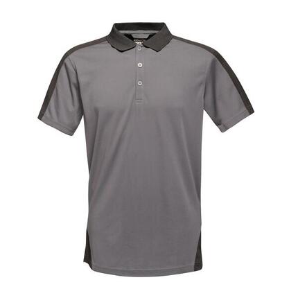 Polo Motif/style Contrasté Homme (Gris Phoque / Noir)