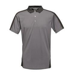 Polo Motif/style Contrasté Homme (Gris Phoque / Noir)