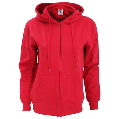 Dames sweatshirt met volledige ritssluiting en kap (rood)