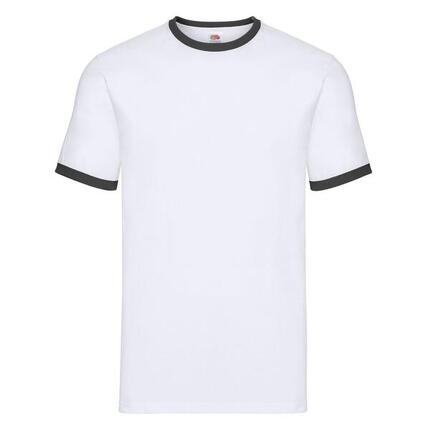 Heren Ringer TShirt (Wit/Zwaar)
