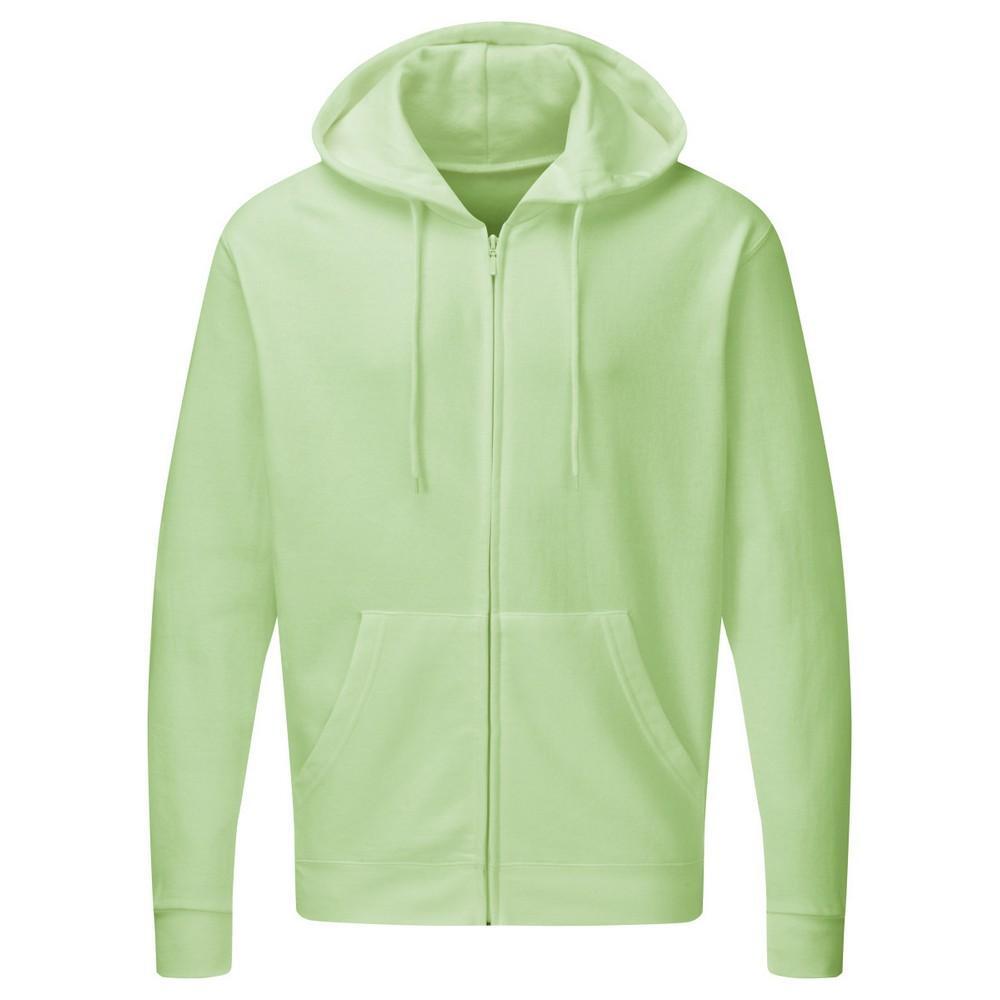 Mens Plain Full Zip Hooded Sweatshirt (Neo Mint)