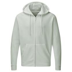 Sweatshirt Uni À Capuche Et Fermeture Zippée Homme (Blanc)