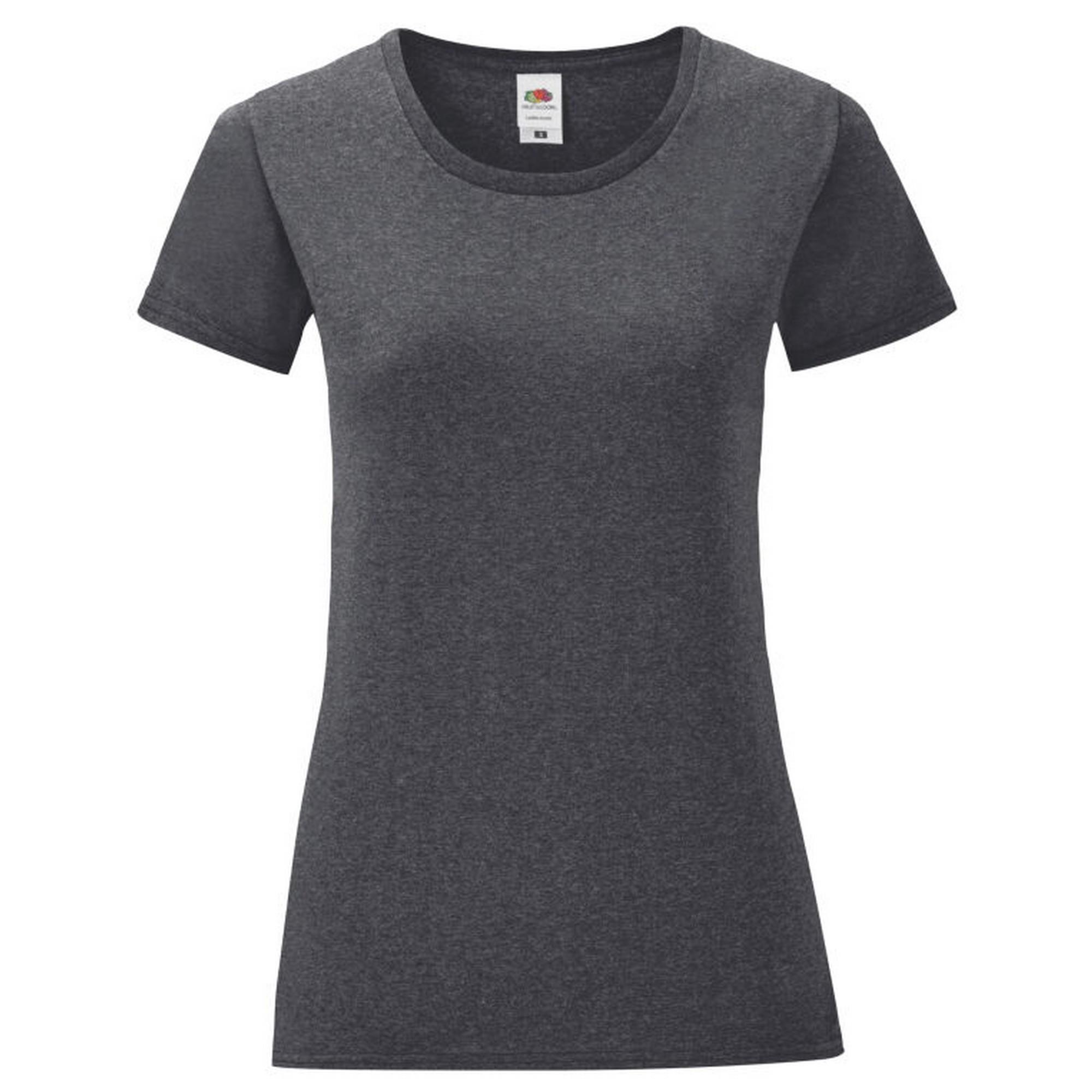 Fruit Of The Loom - Tshirt Iconic Fille (gris Foncé Chiné) - T-shirt Manches Courtes - Gris - Decathlon