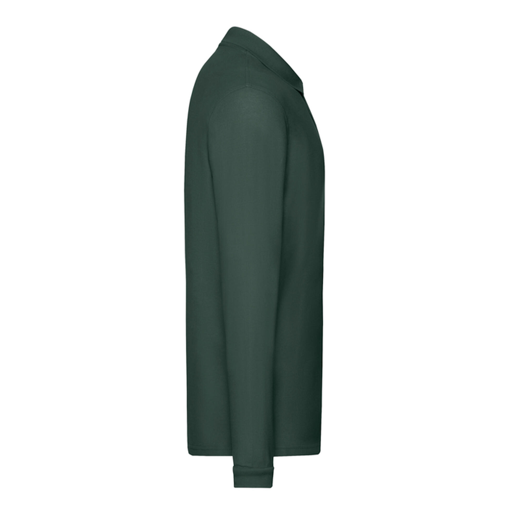 Camisa Polo de manga comprida masculina Premium (Verde Floresta) 3/3