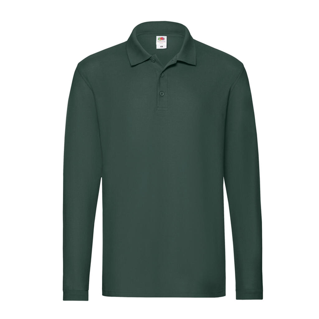 Mens Premium LongSleeved Polo Shirt (Forest Green)