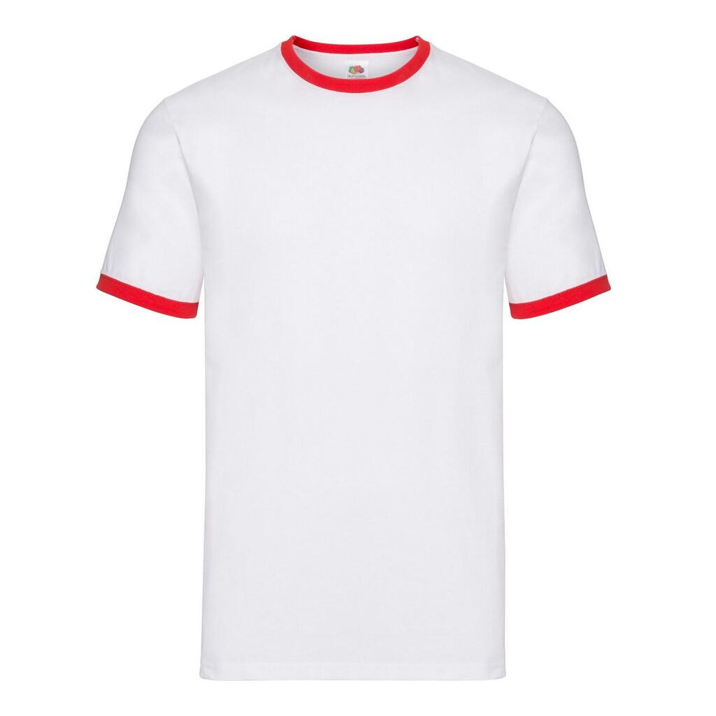 Mens Ringer TShirt (White/Red)