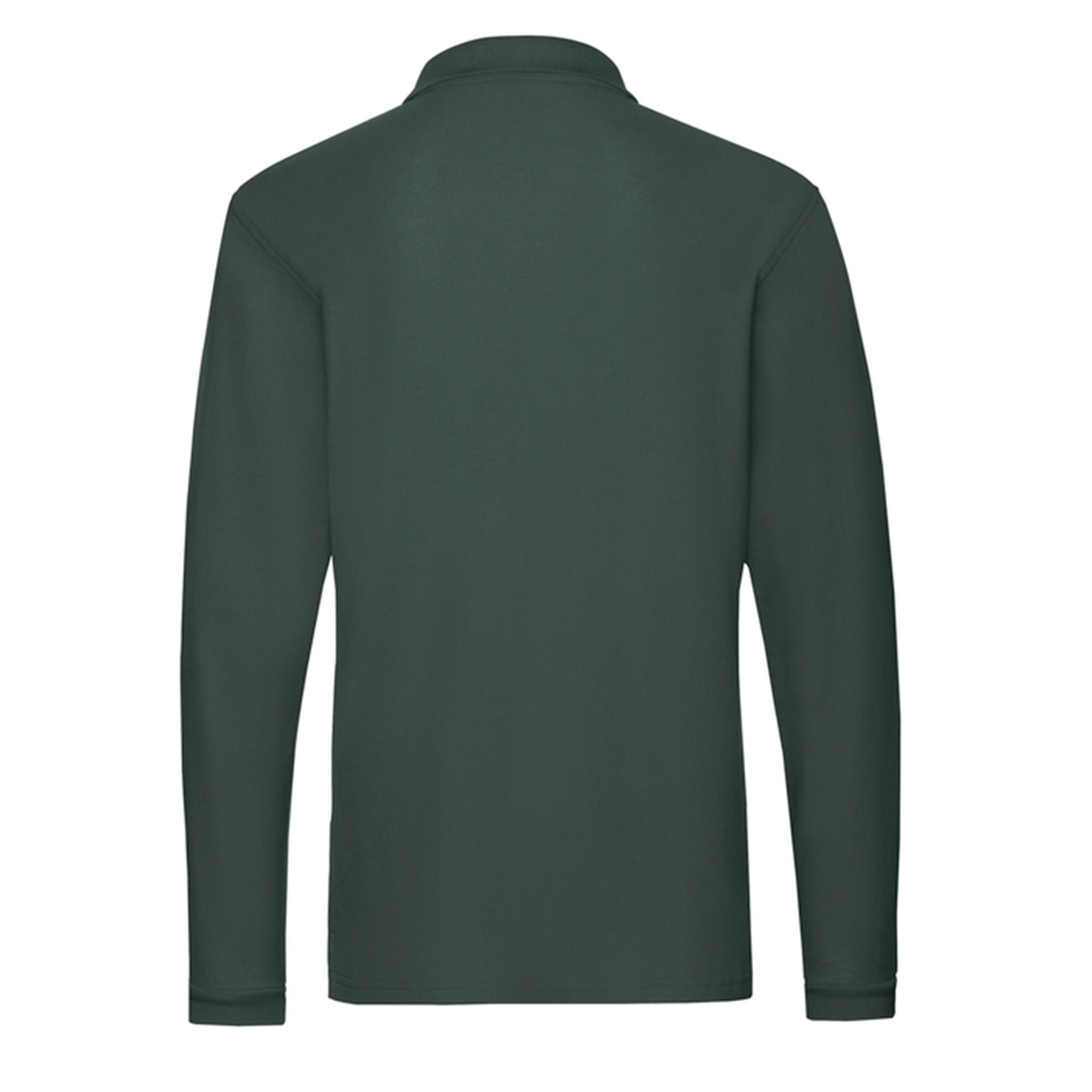 Camisa Polo de manga comprida masculina Premium (Verde Floresta) 2/3