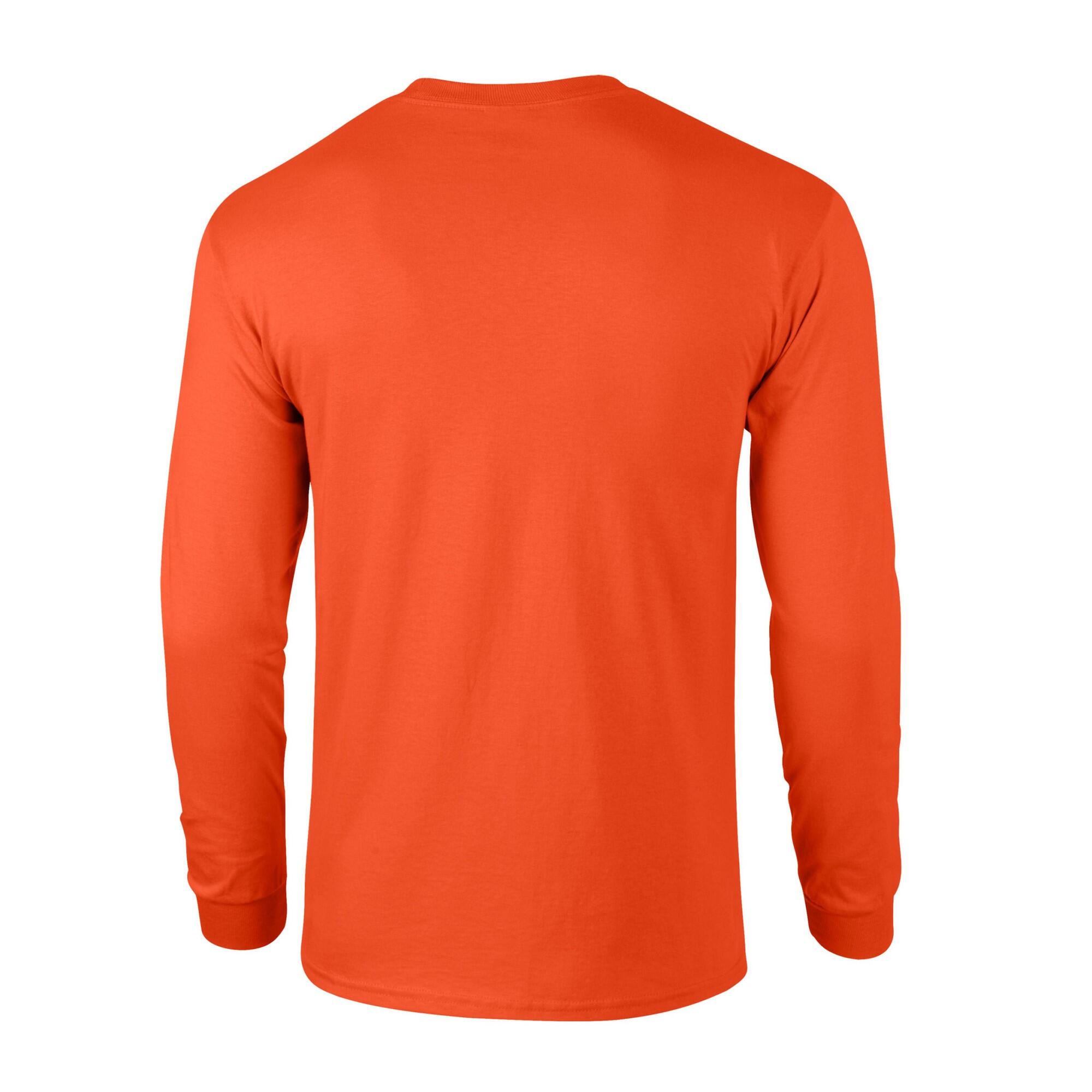 Camiseta de Algodón Ultra de Manga Larga para Adultos Unisex Naranja 2/2