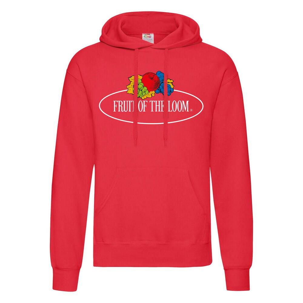 Womens/Ladies Vintage Classic Logo Printed Hooded Hoodie (Red)