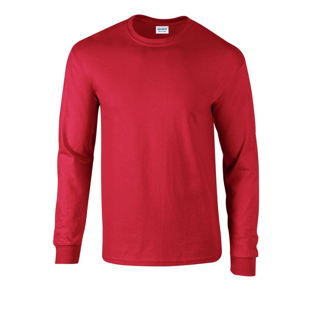 Unisex Adult Ultra Cotton LongSleeved TShirt (Red)