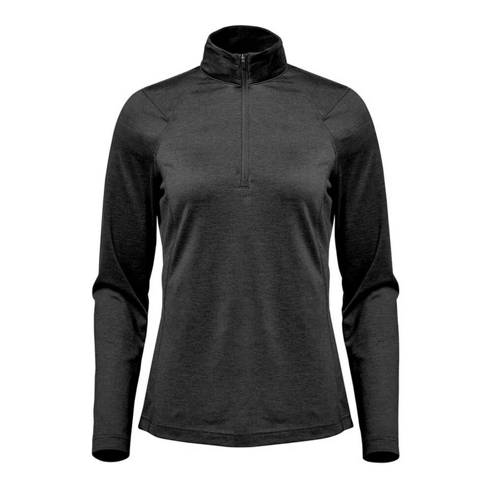 Womens/Ladies Milano Quarter Zip Pullover (Black)
