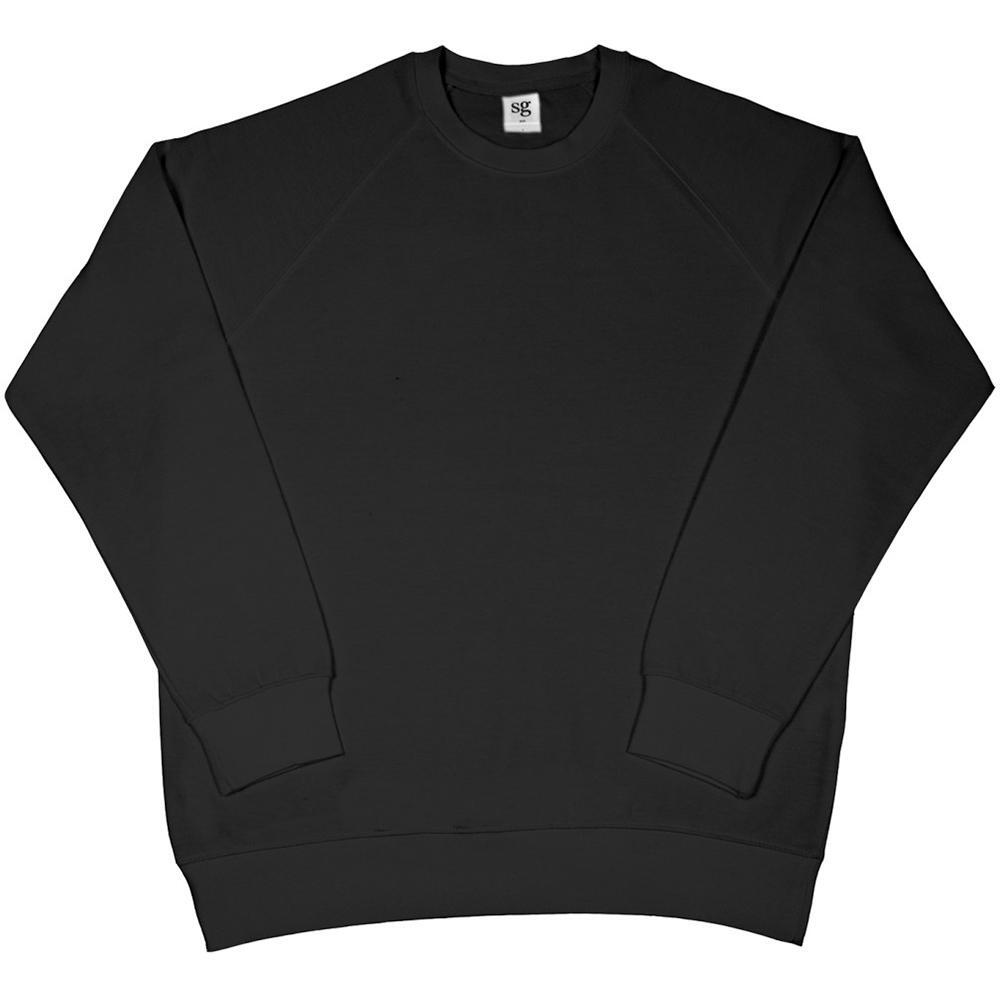 Sudadera con cuello rendondo mangas Raglan hombre caballero Negro 3/3
