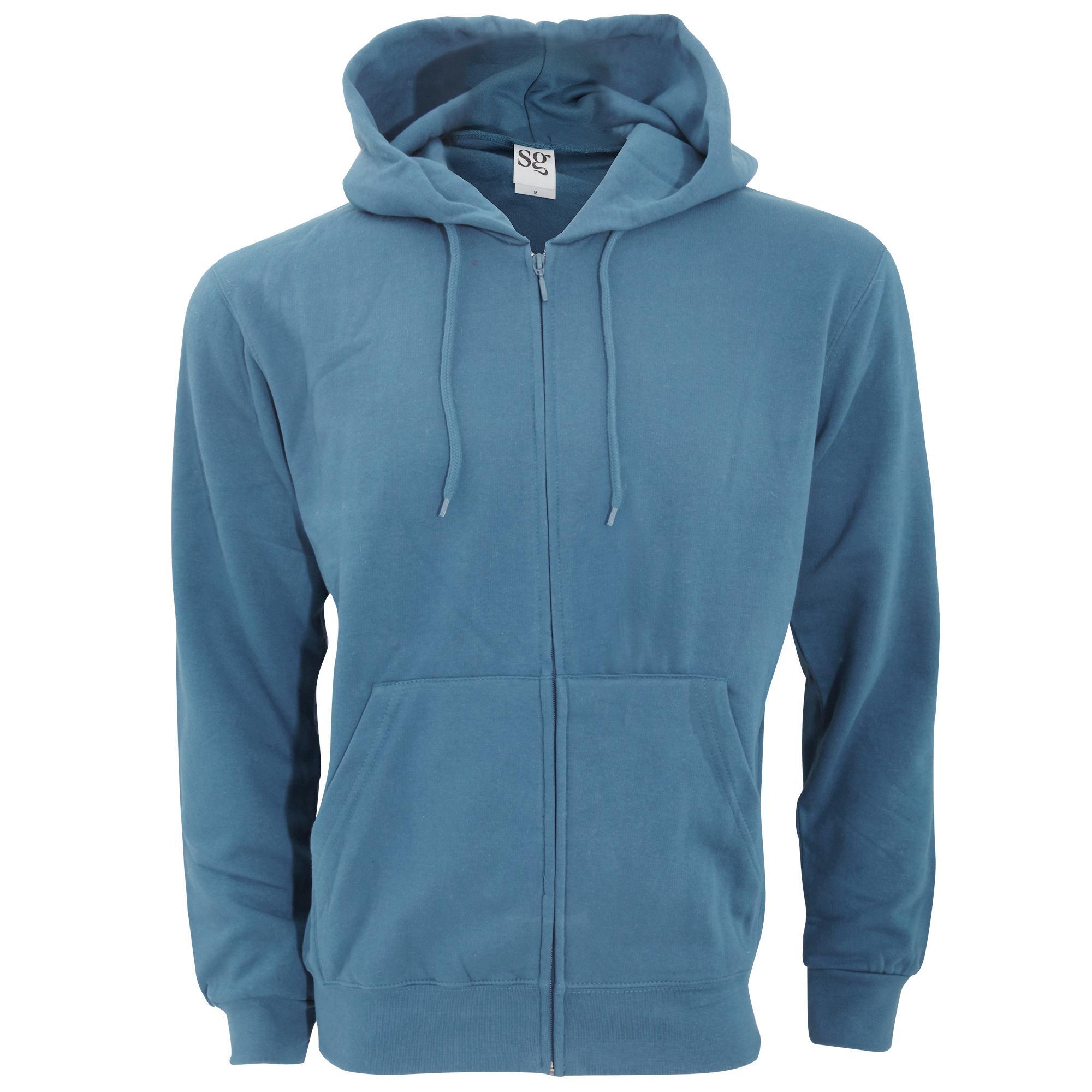 Sg - Sweatshirt Uni À Capuche Et Fermeture Zippée Homme (denim) - Sweat-shirt - Bleu - 56 3xl - Decathlon