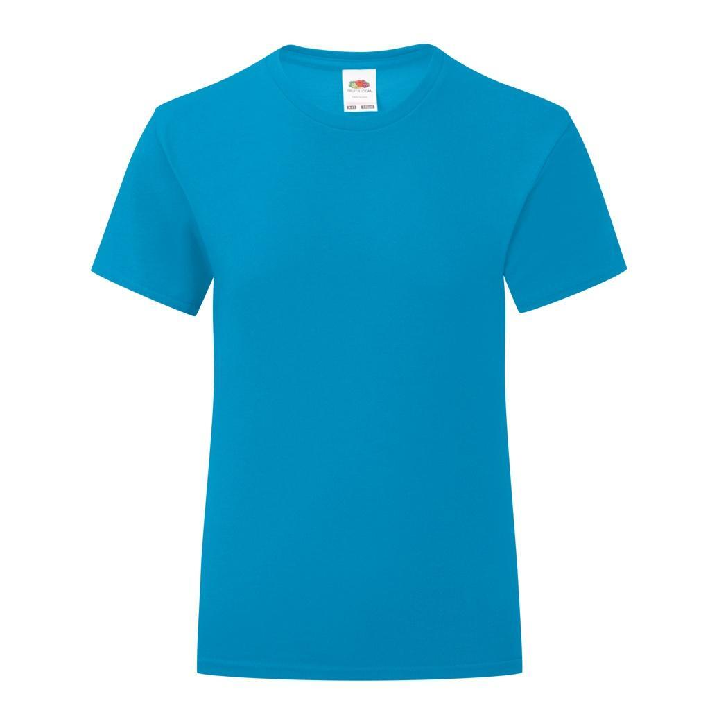 Fruit Of The Loom - Tshirt Iconic Fille (azur) - T-shirt Manches Courtes - Bleu - Decathlon