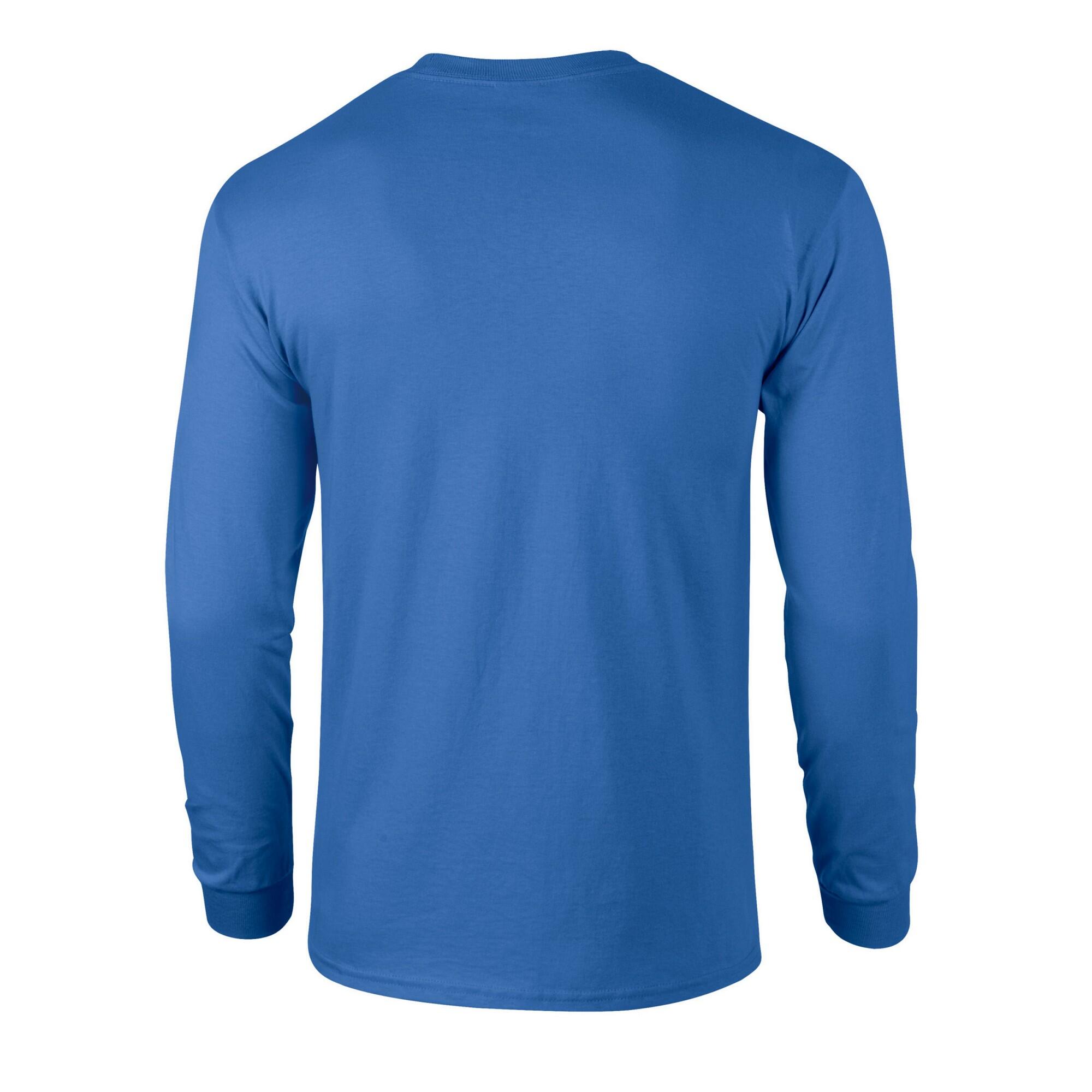 Camiseta de Algodón Ultra de Manga Larga para Adultos Unisex Azul Real 2/2