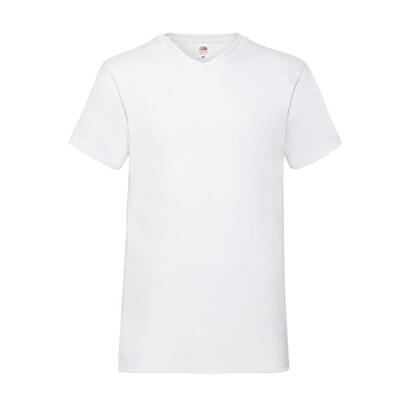 Heren valueweight effen v hals tshirt (wit)