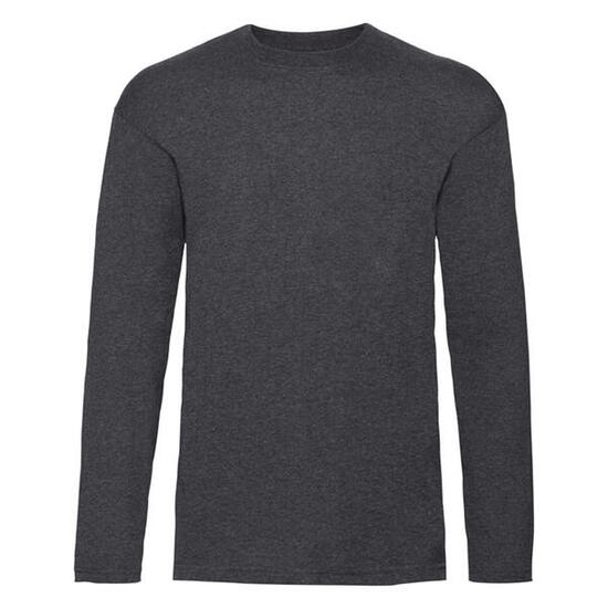 Maglietta Manica Lunga Uomo Fruit Of The Loom Valueweight Grigio Scuro
