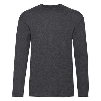 Heren valueweight heather tshirt met lange mouwen (donkergrijs)