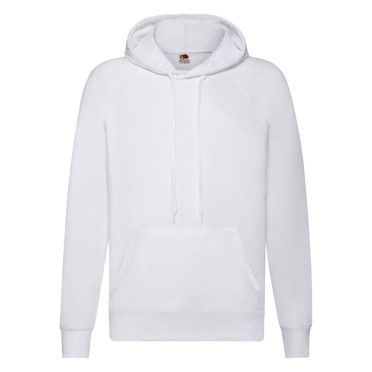 FRUIT OF THE LOOM Unisex Adult Lightweight Hooded Sweatshirt (White)