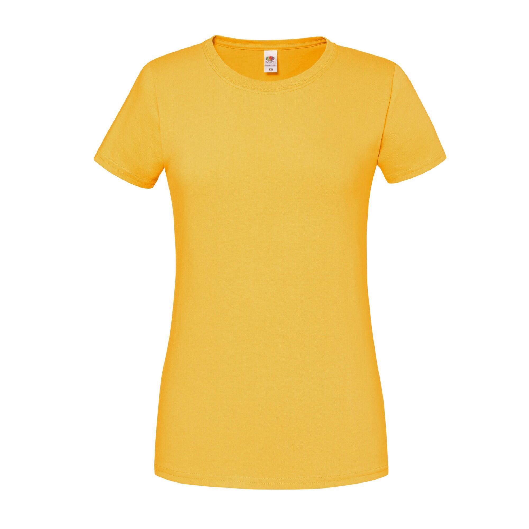 FRUIT OF THE LOOM Womens/Ladies Premium Ringspun Cotton Lady Fit TShirt (Sunflower)