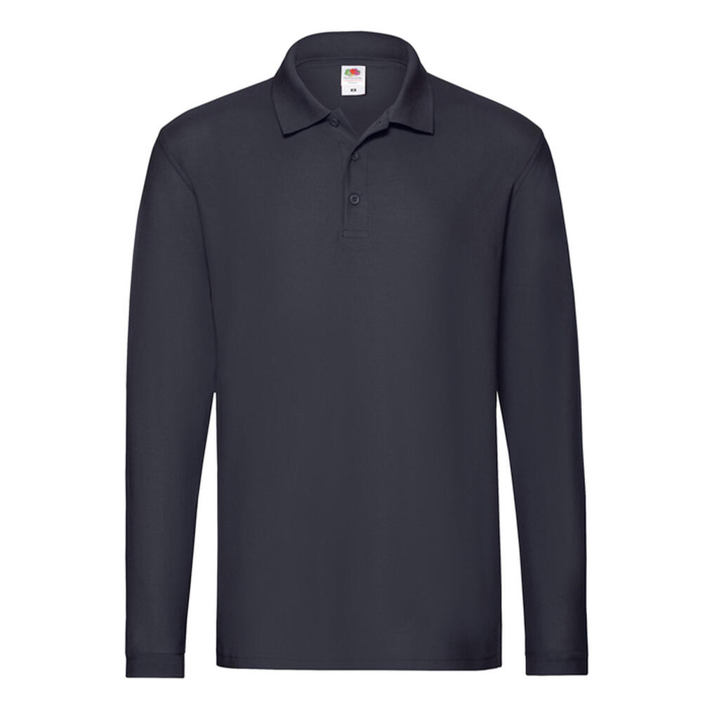 Mens Premium LongSleeved Polo Shirt (Deep Navy)