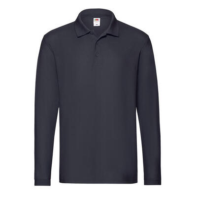 Heren premium poloshirt met lange mouwen (koningsblauw)
