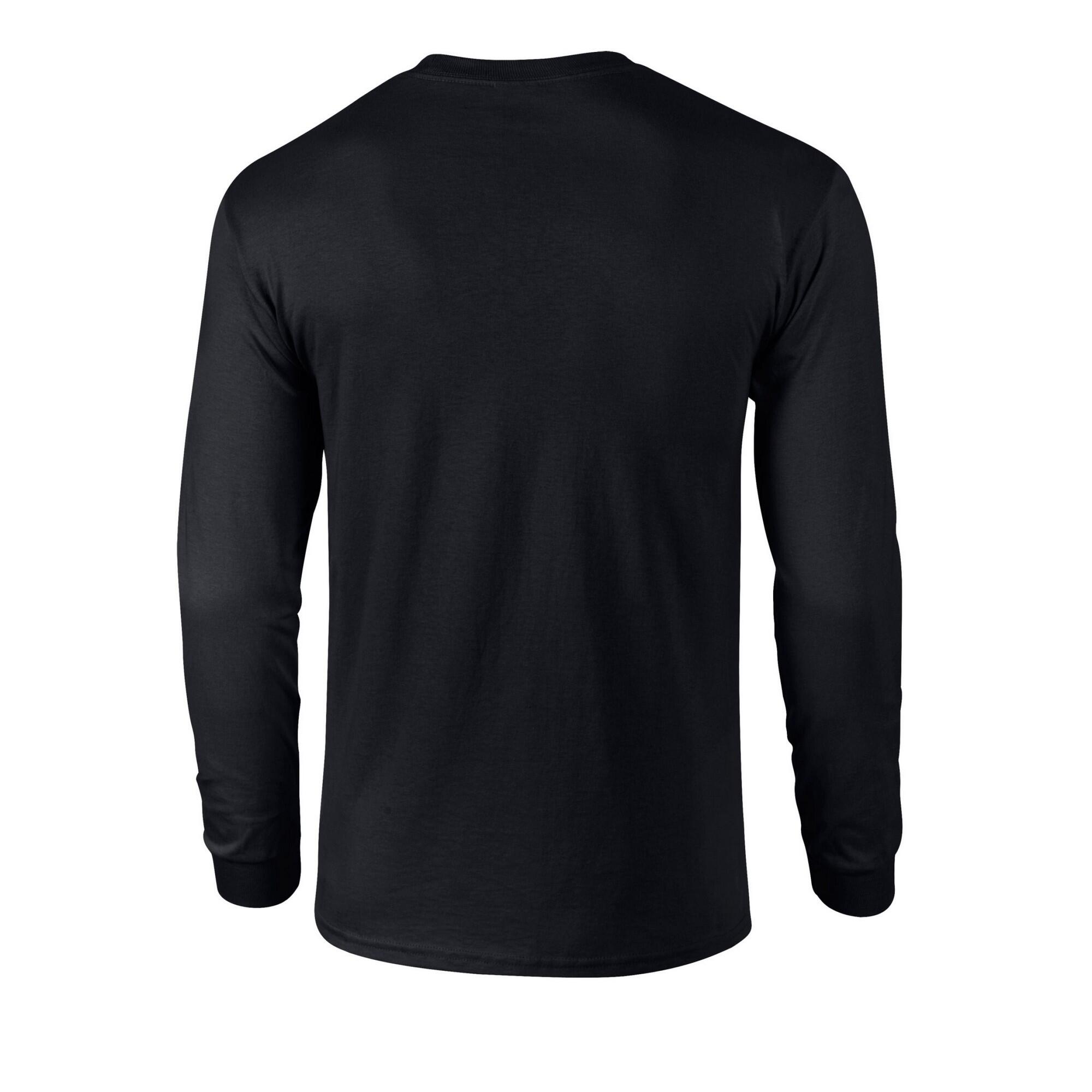 Camiseta de Algodón Ultra de Manga Larga para Adultos Unisex Negro 2/2