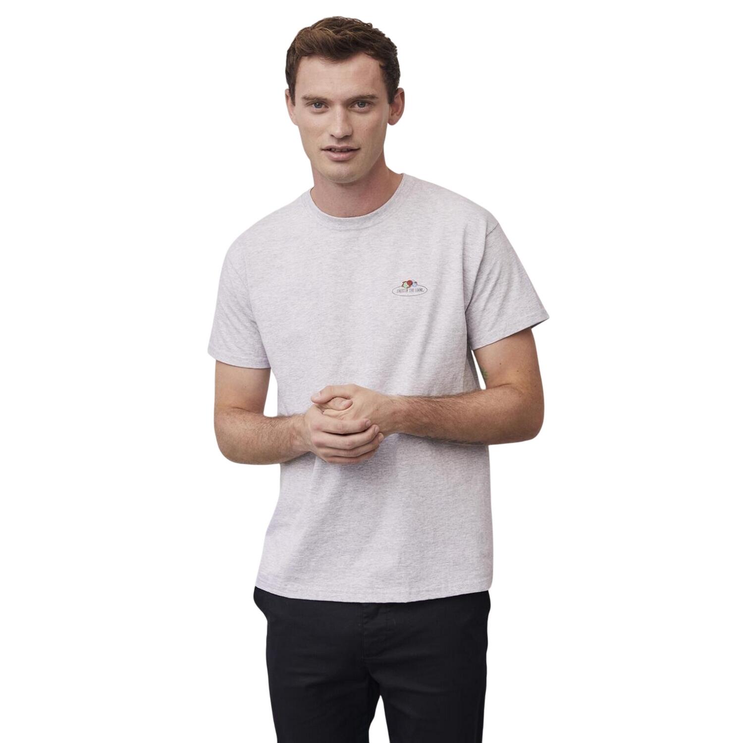Camiseta Vintage Logo Impreso para Hombre Gris Jaspeado 2/2