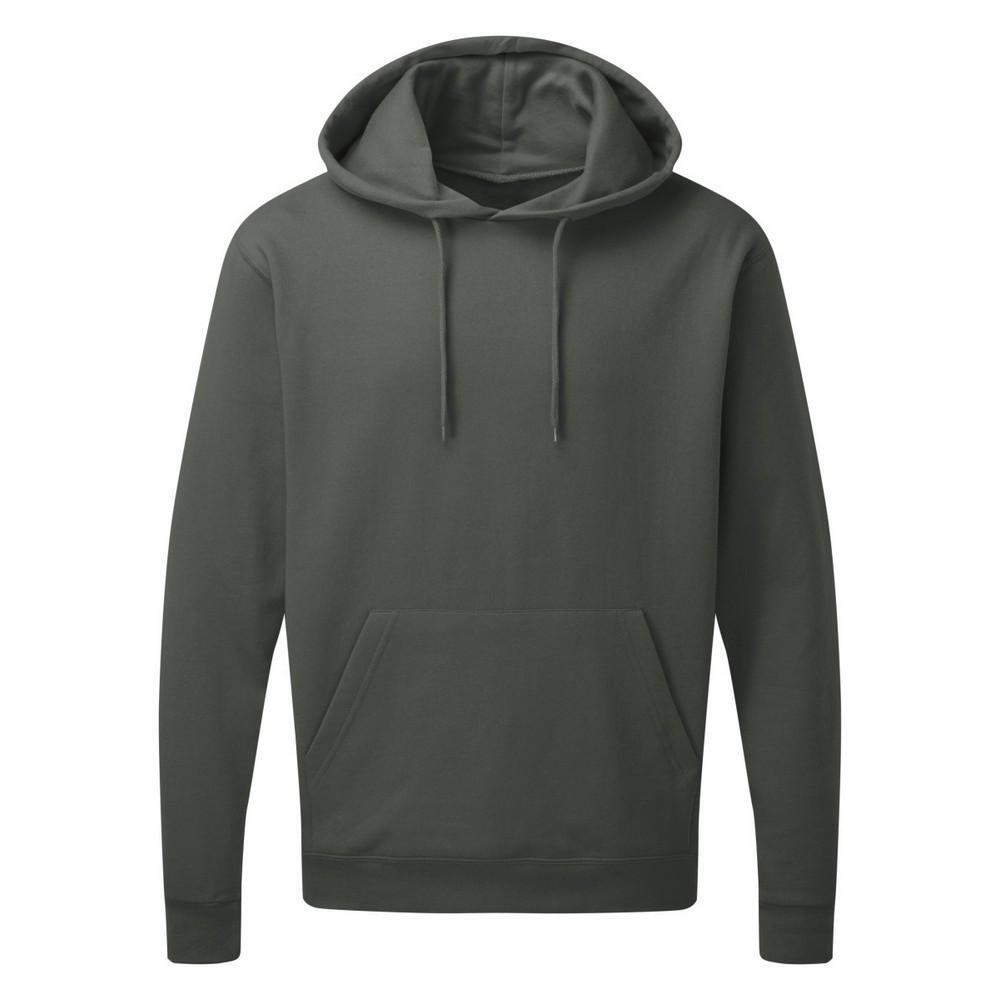 Mens Plain Hooded Sweatshirt Top / Hoodie (Charcoal)