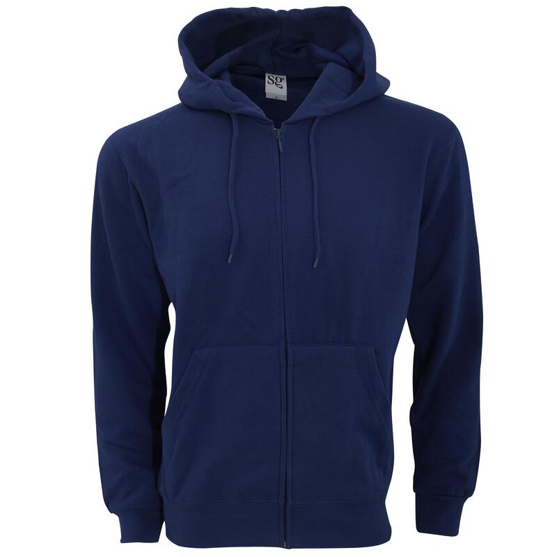 Sweatshirt Uni À Capuche Et Fermeture Zippée Homme (Bleu Marine)