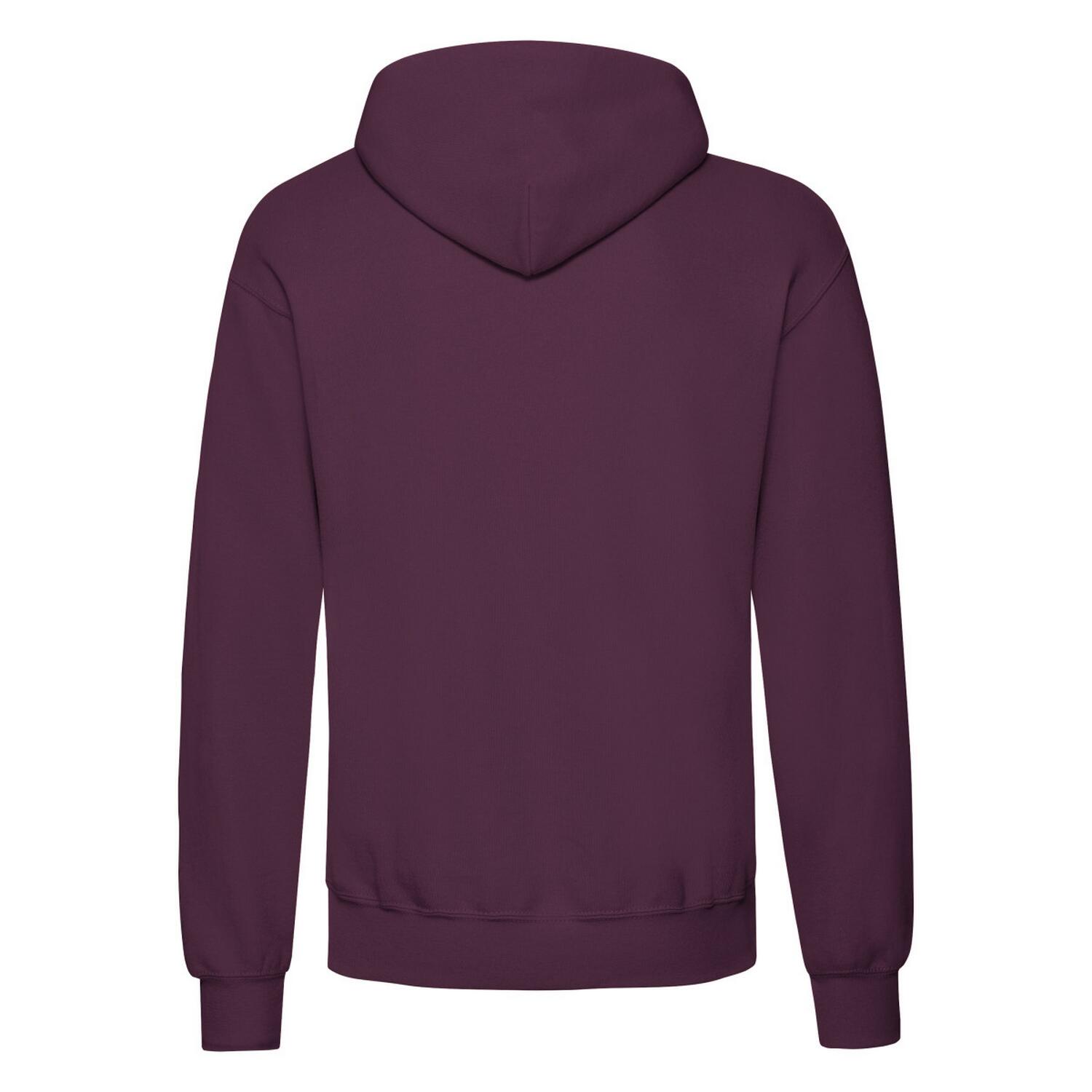 Felpa Con Cappuccio Uomo Fruit Of The Loom Classic Borgogna 2/3
