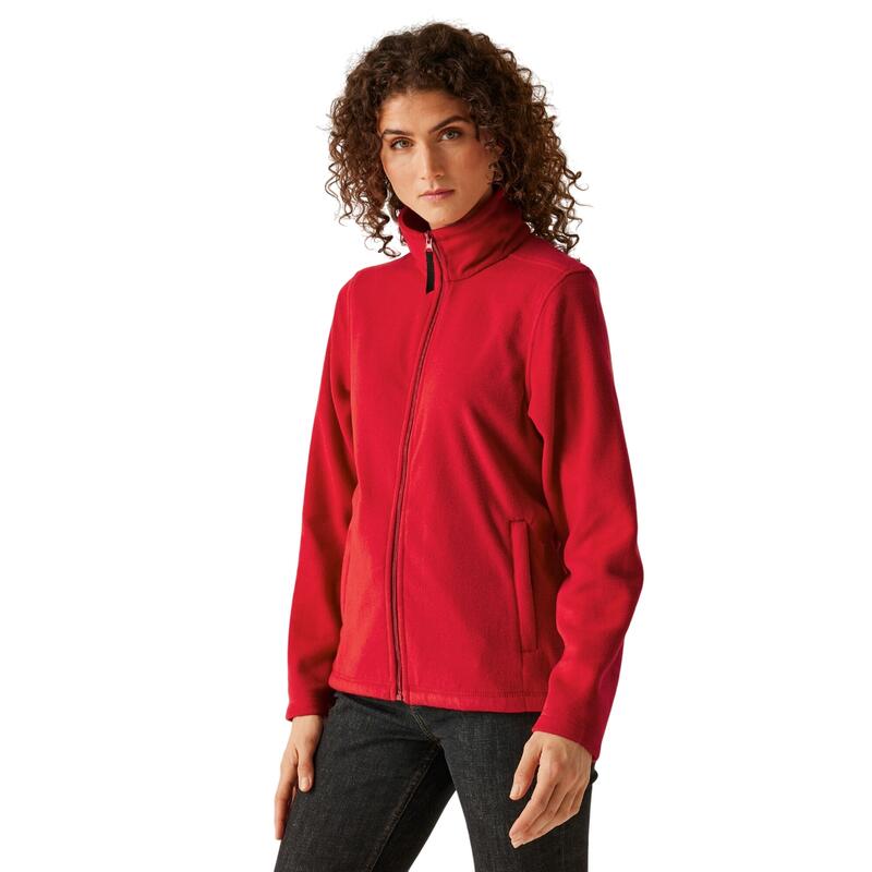 Dames Micro Full Zip Fleecejack (Klassiek rood)