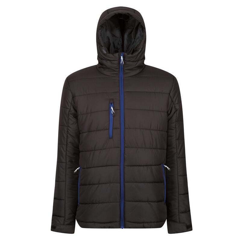 Heren Navigate Thermische Hooded Jacket (Zwart/Nieuw Royal)