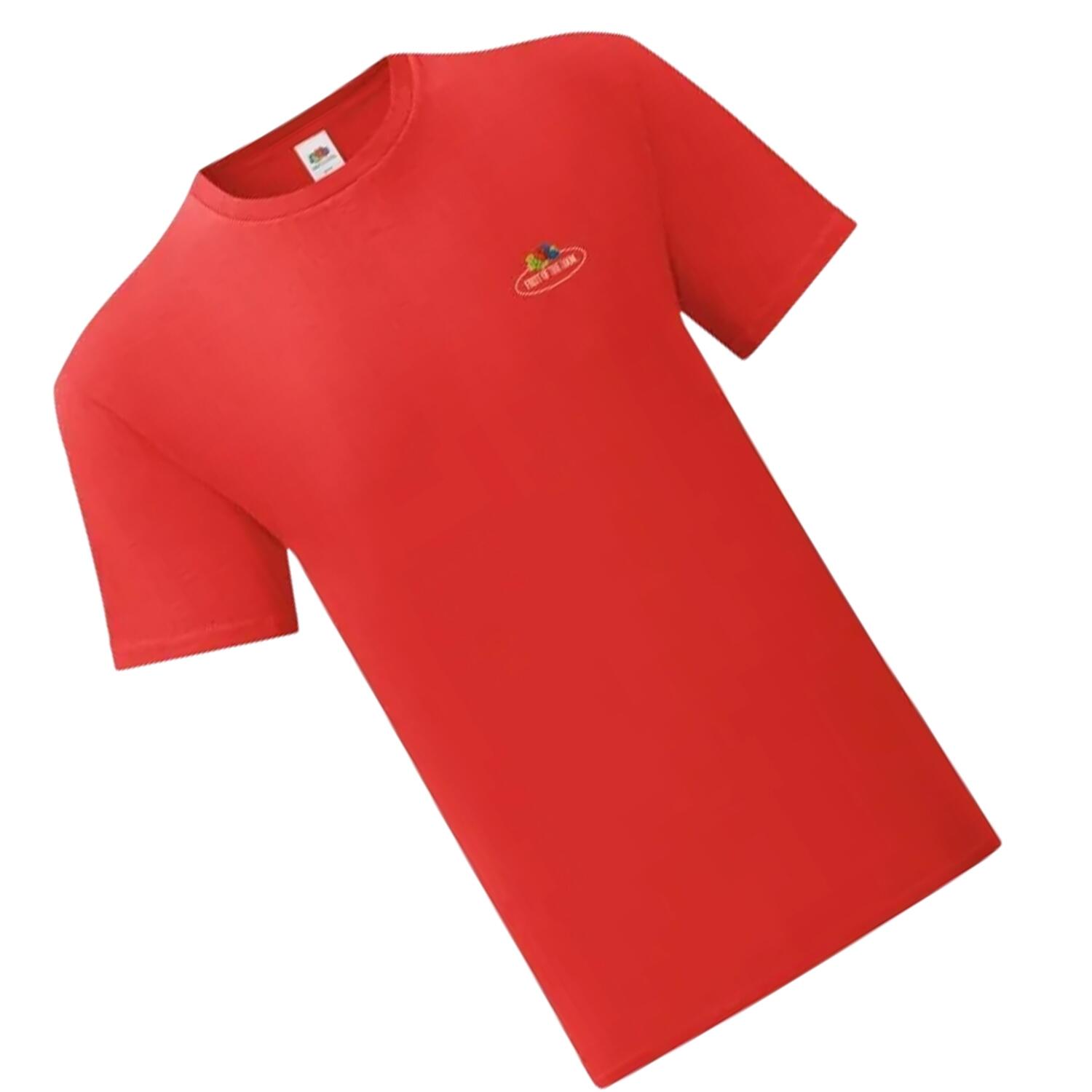 Camiseta Vintage Logo Impreso para Hombre Rojo 2/2