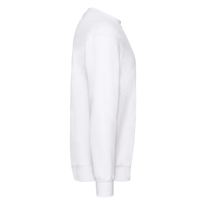 Heren Klassiek Ingelegd Sweatshirt (Wit)