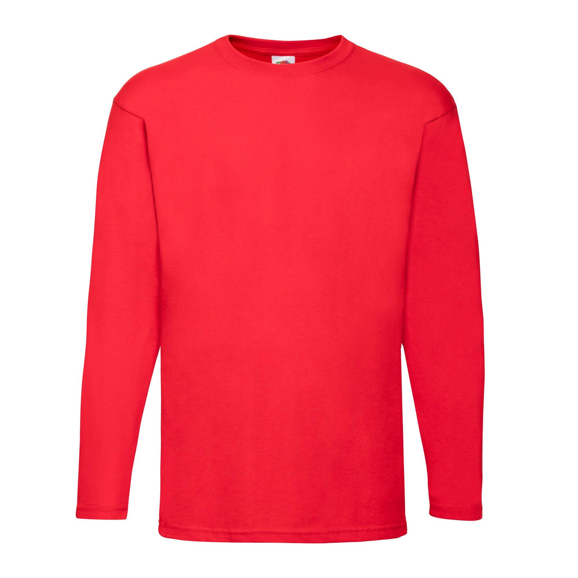 T-shirt de manga comprida unissexo para adultos valueweight vermelho