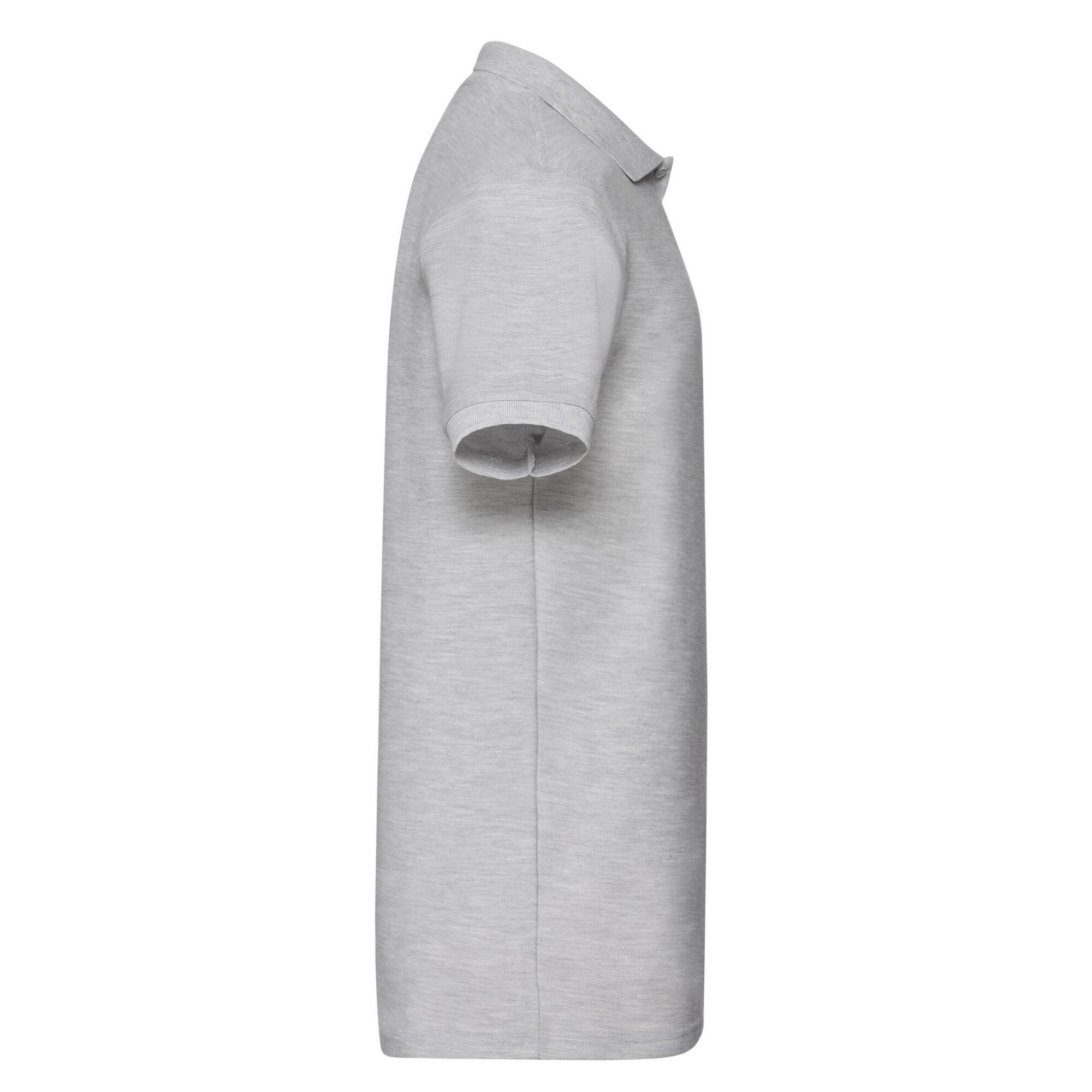 Mens Heather Polo Shirt (Heather Grey) 3/3