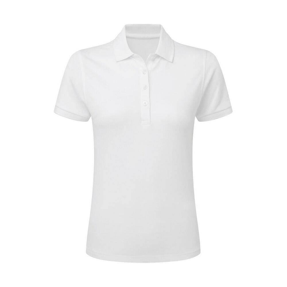 Womens/Ladies Sig Stretch Tagless Polo Shirt (White)