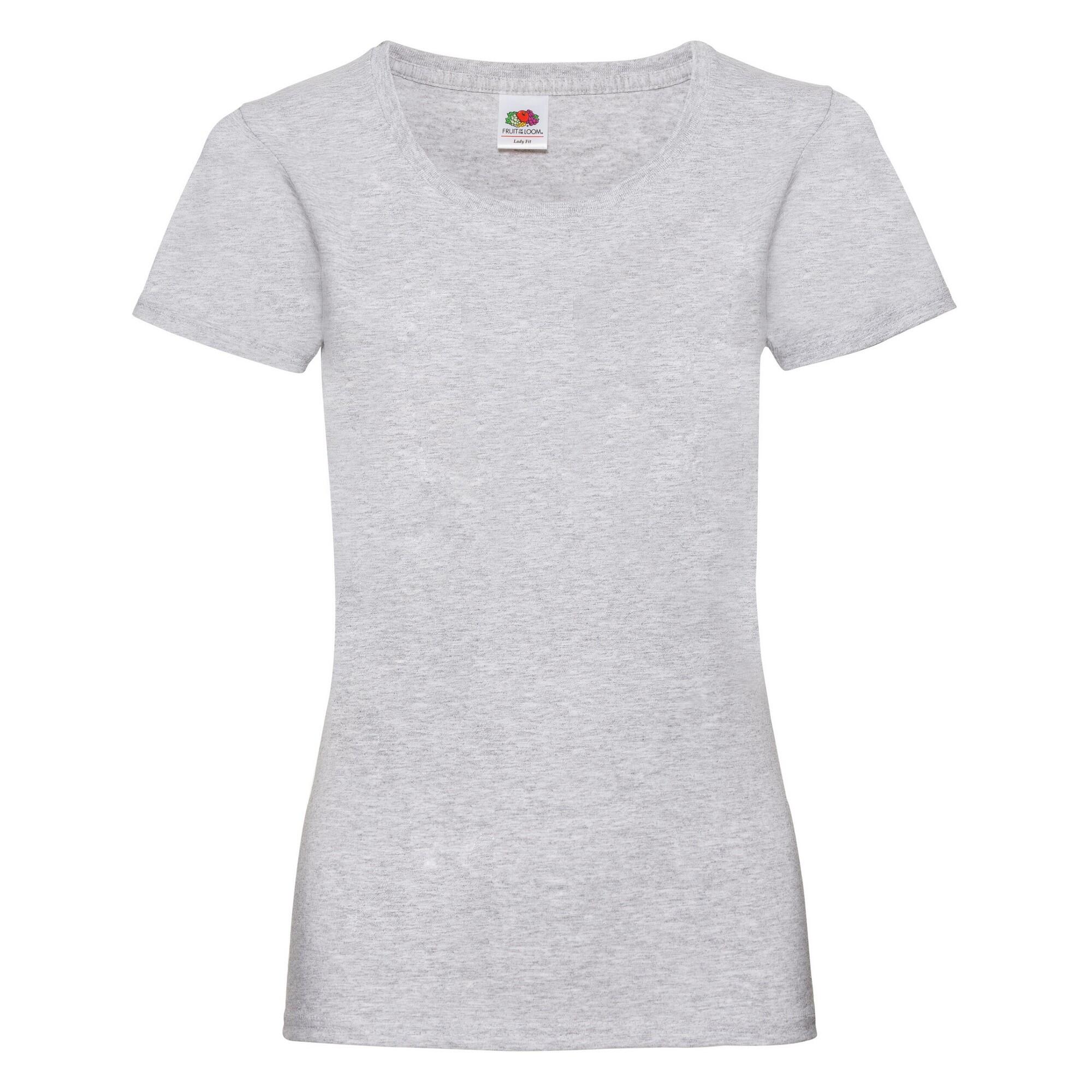 Fruit Of The Loom - Tshirt Valueweight Femme (gris Chiné) - T-shirt Manches Courtes - Gris - 40 M - Decathlon