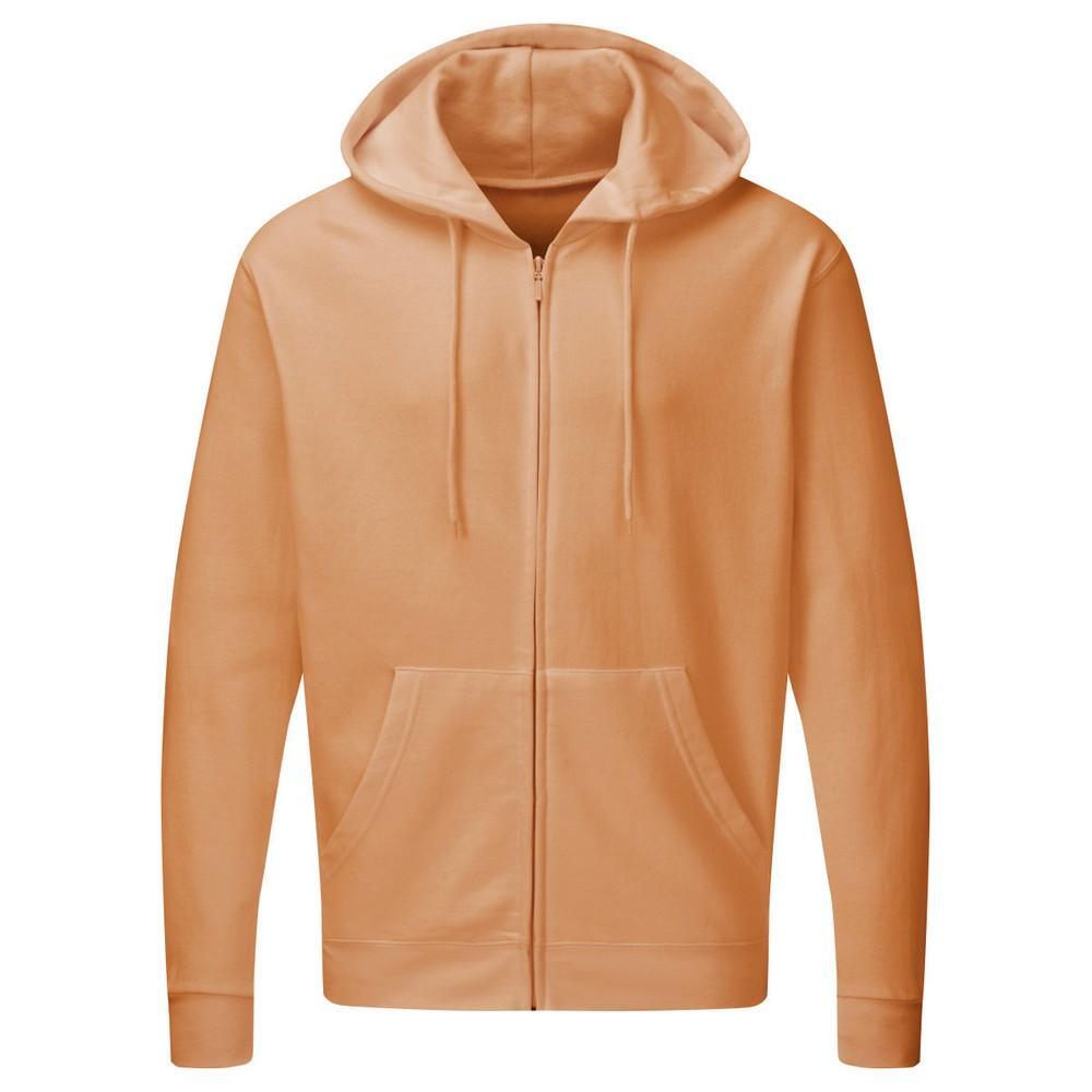 Mens Plain Full Zip Hooded Sweatshirt (Cantaloupe) 1/1