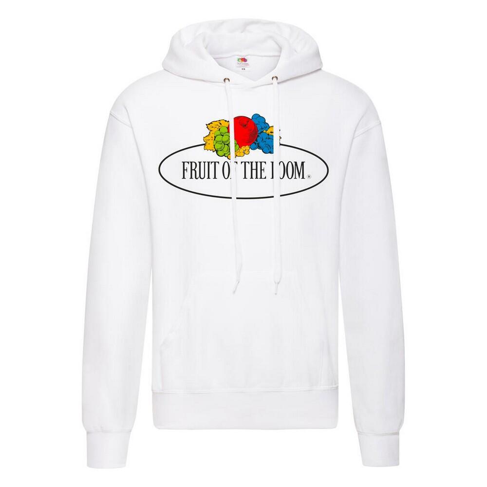 Womens/Ladies Vintage Classic Logo Printed Hooded Hoodie (White)