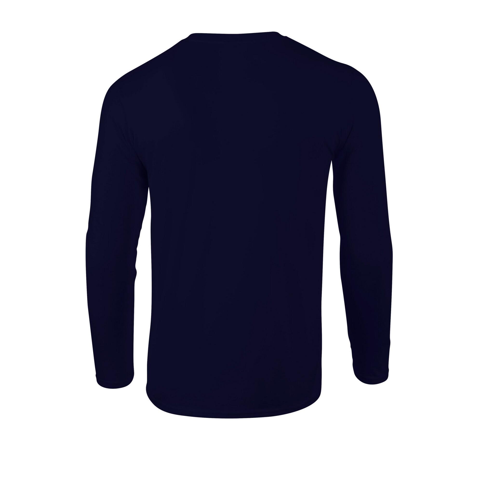 Camiseta de Suave al Tacto de Manga Larga para Adultos Unisex Marino 2/3