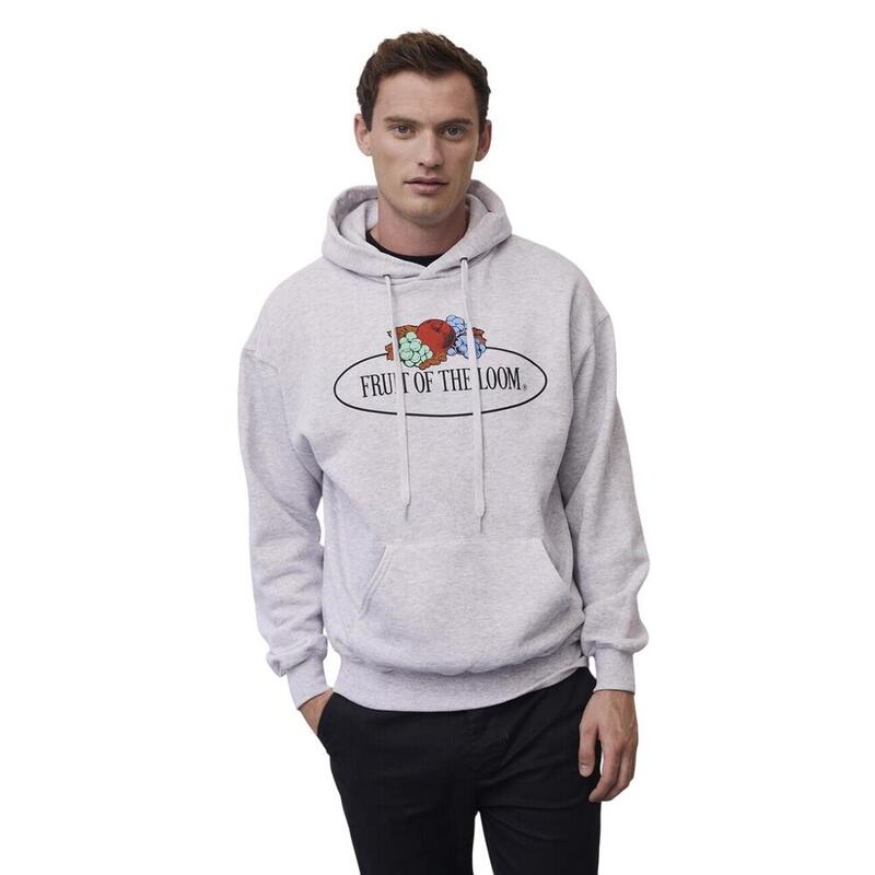 Dames Vintage Klassieke Logo Bedrukte Hoodie (Heide Grijs)