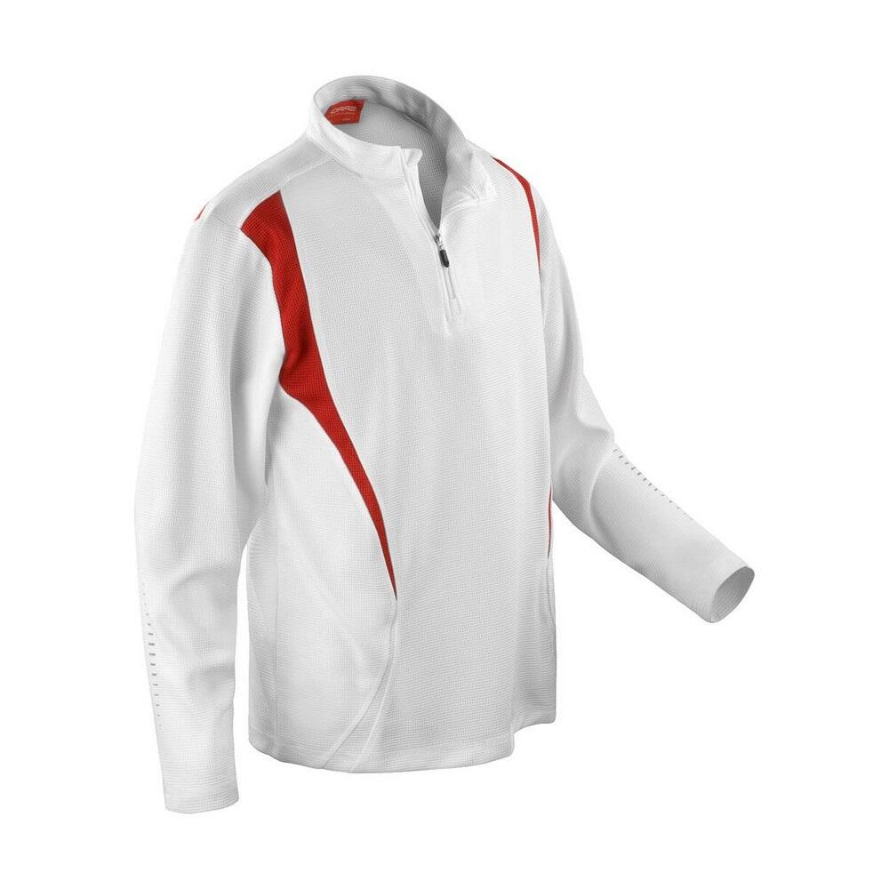 Top Allenamento Donna Spiro Trial Bianco Rosso 2/2