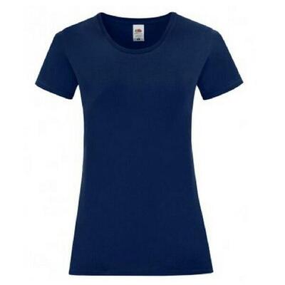 Maglietta Donna Fruit Of The Loom Iconic 150 Blu Navy