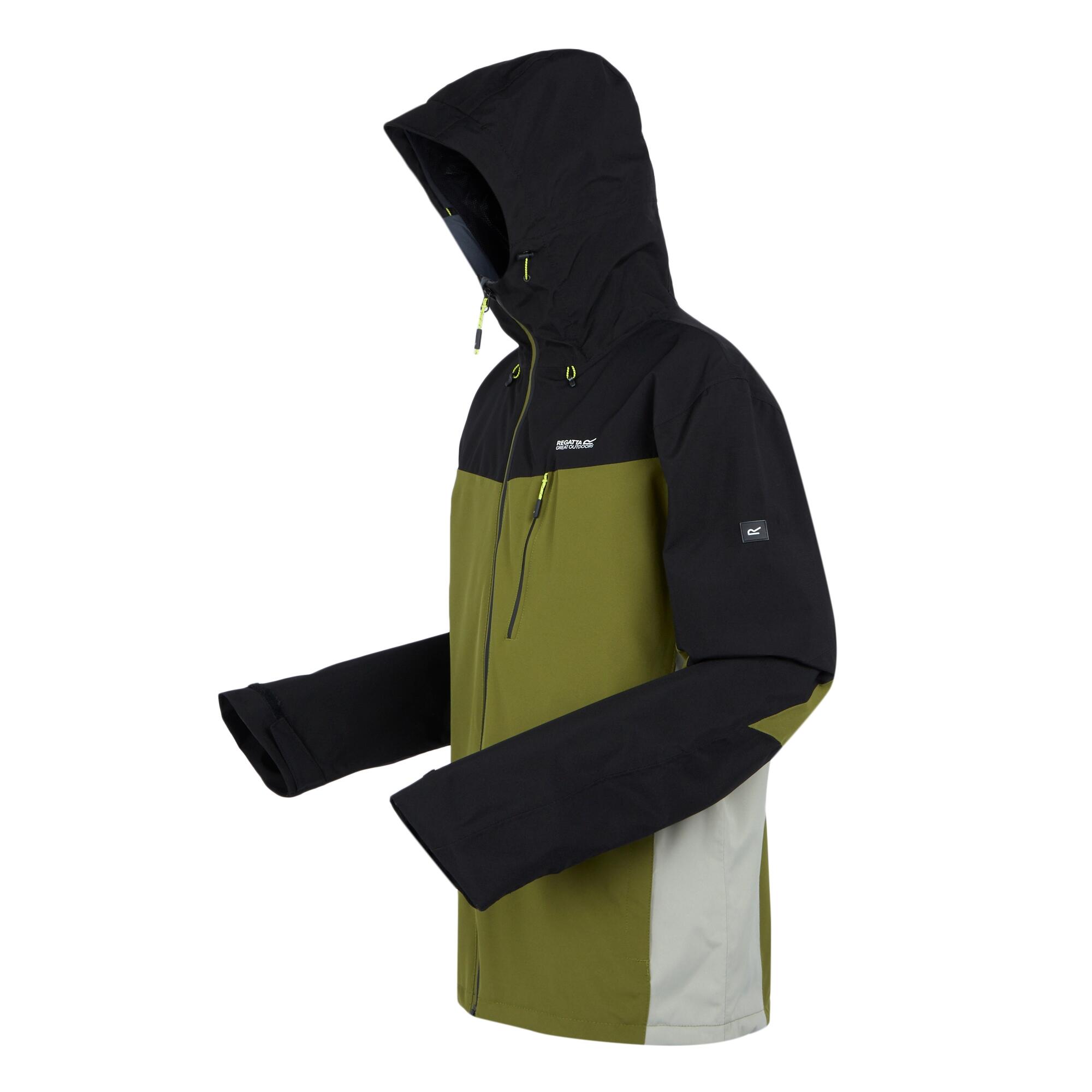 Mens Birchdale Waterproof Hooded Jacket (Nephrite Green/Black) 3/4