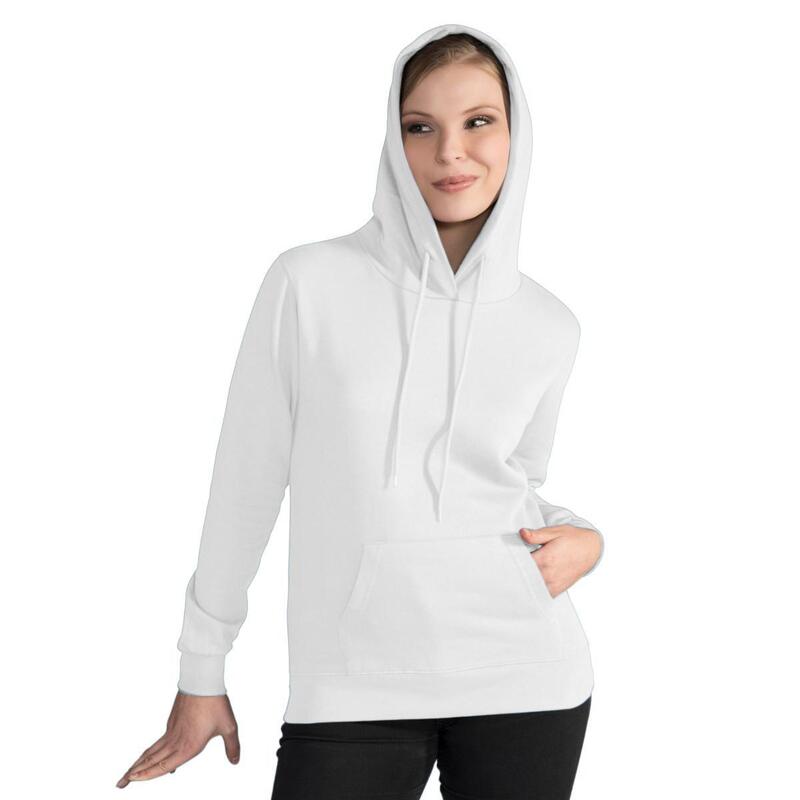 Sweatshirt Uni À Capuche Femme (Blanc)