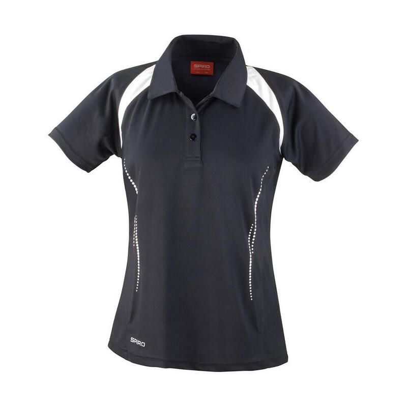 Camisola pólo Team Spirit para senhora/senhora Preto / Branco