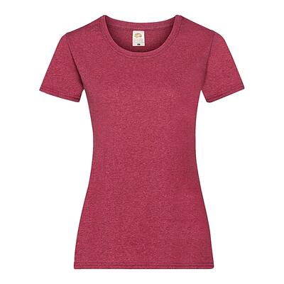 Dames valueweight heather tshirt (heide rood)