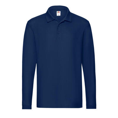 Heren premium poloshirt met lange mouwen (koningsblauw)